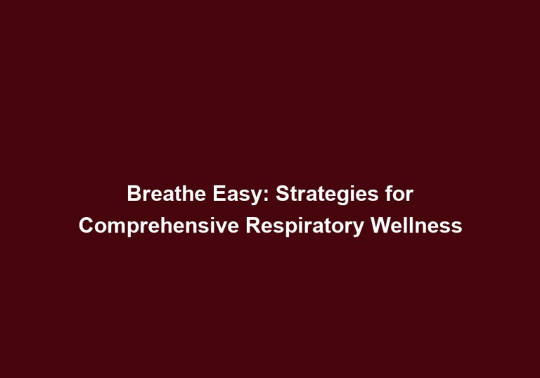 Respiratory Rhythms: Nurturing Lung Health for a Fulfilling Life